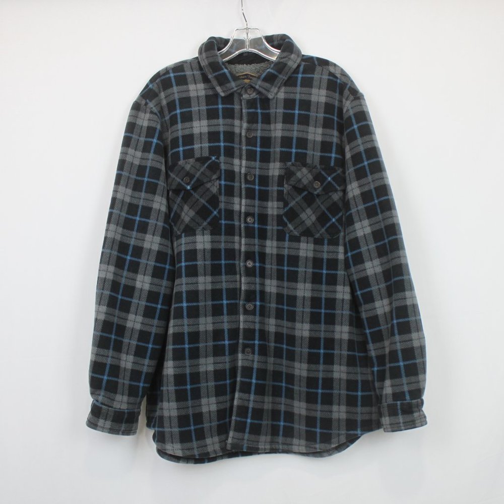 Freedom Foundry Plaid Thick Warm Fleece Inside Winter Long Sleeve Button Up